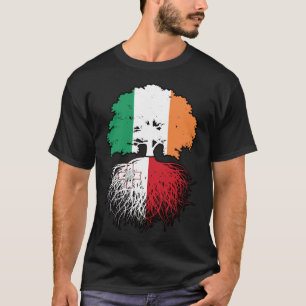 Malta Maltese Irish Ireland Tree Roots Flag T-Shirt