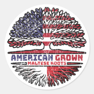 Malta Maltese US American USA United States Tree Classic Round Sticker