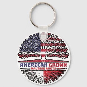 Malta Maltese US American USA United States Tree Keychain