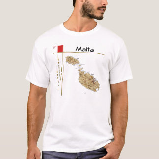 Malta Map + Flag + Title T-Shirt