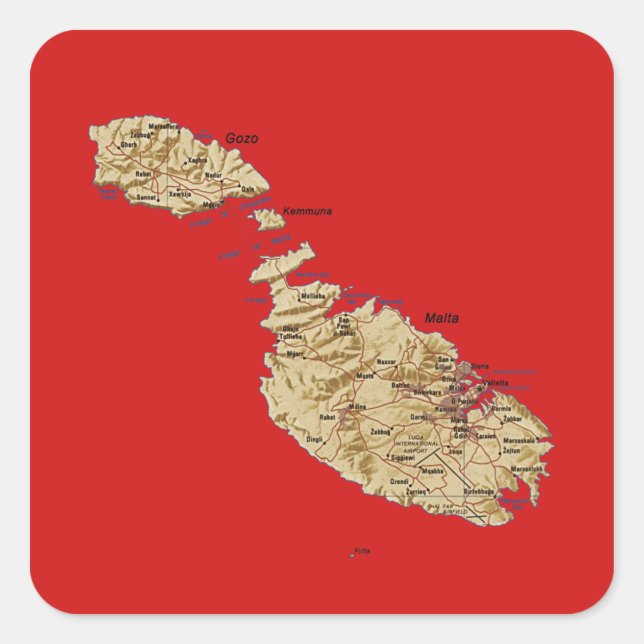 Malta Map Sticker (Front)