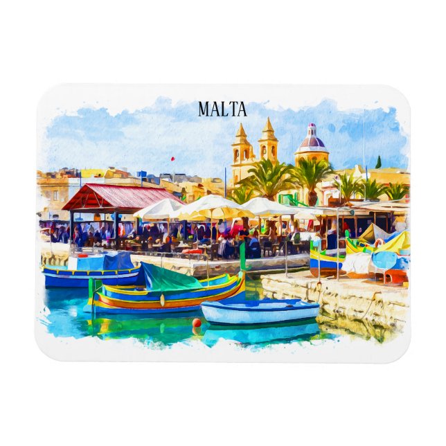Malta Mediterranean Panorama View  Magnet (Horizontal)
