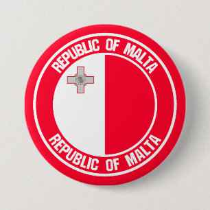 Malta Round Emblem 3 Inch Round Button
