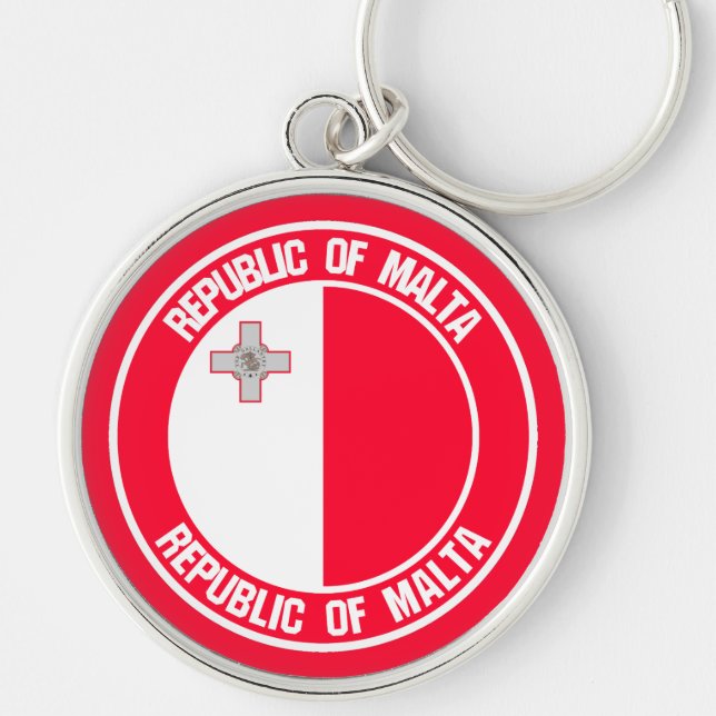 Malta Round Emblem Keychain (Front)
