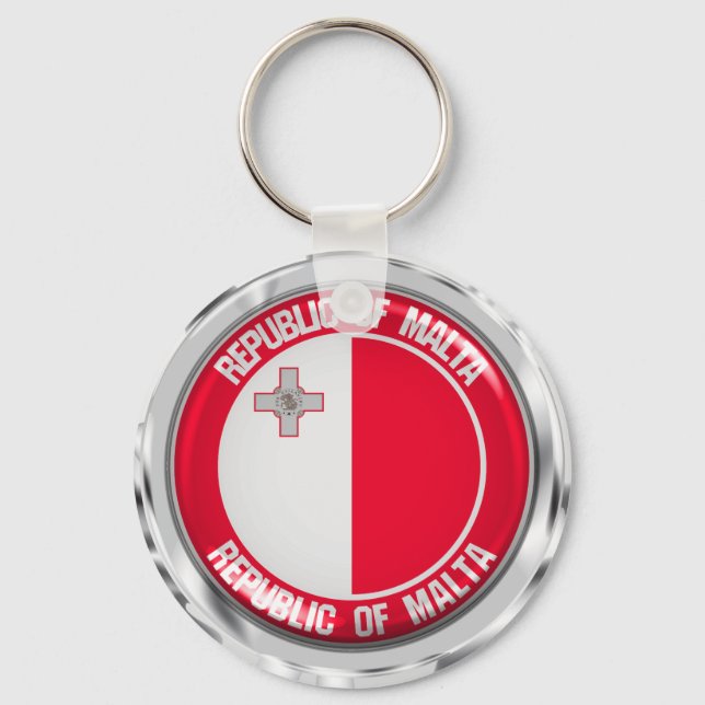 Malta Round Emblem Keychain (Front)