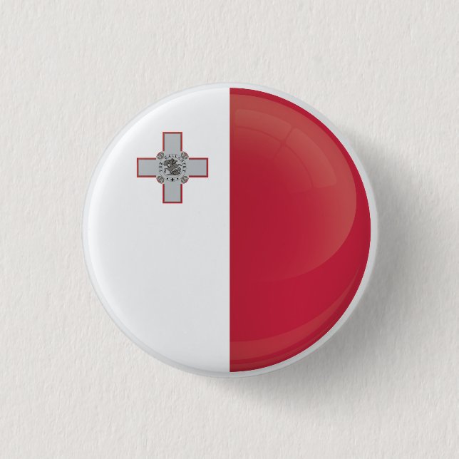 Malta  Round Icon Flag 1 Inch Round Button (Front)