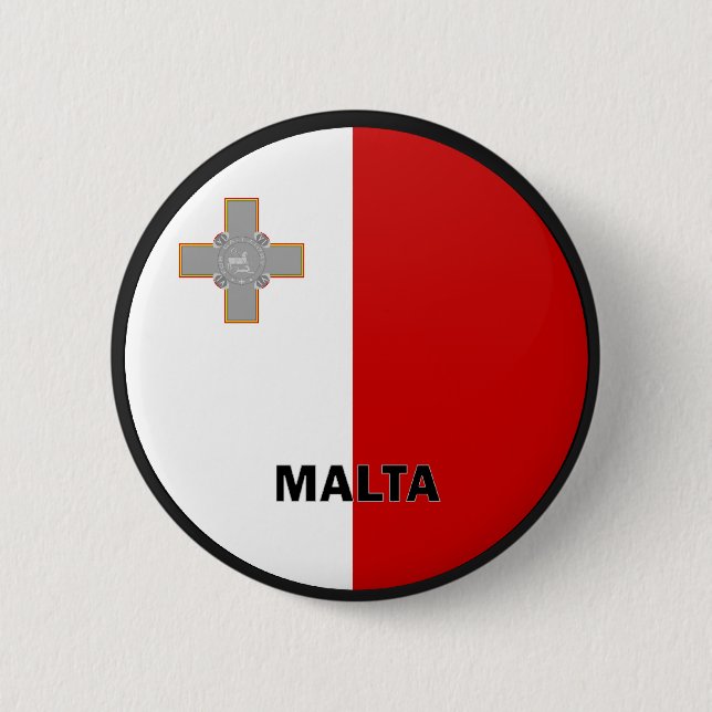 Malta Roundel quality Flag 2 Inch Round Button (Front)