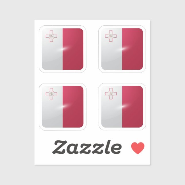 Malta square glossy flag (Sheet)