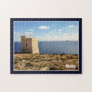 Malta Tal Hamrija Tower And Filfla Island Jigsaw Puzzle