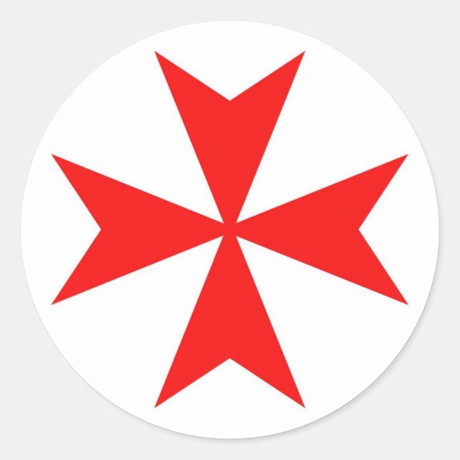 malta templar knights red cross religion symbol classic round sticker (Front)
