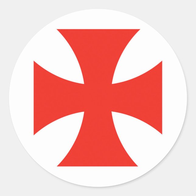 malta templar knights red cross religion symbol classic round sticker (Front)