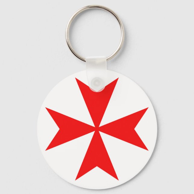 malta templar knights red cross religion symbol keychain (Front)