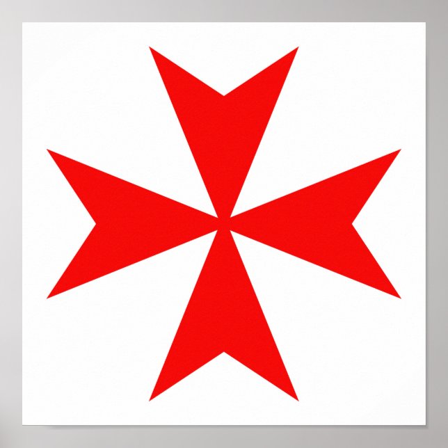 malta templar knights red cross religion symbol poster (Front)
