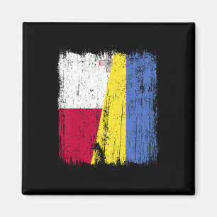 Malta Ukraine Half Flag Maltese Ukrainian Heritage Magnet