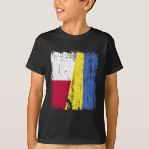 Malta Ukraine Half Flag Maltese Ukrainian Heritage T-Shirt