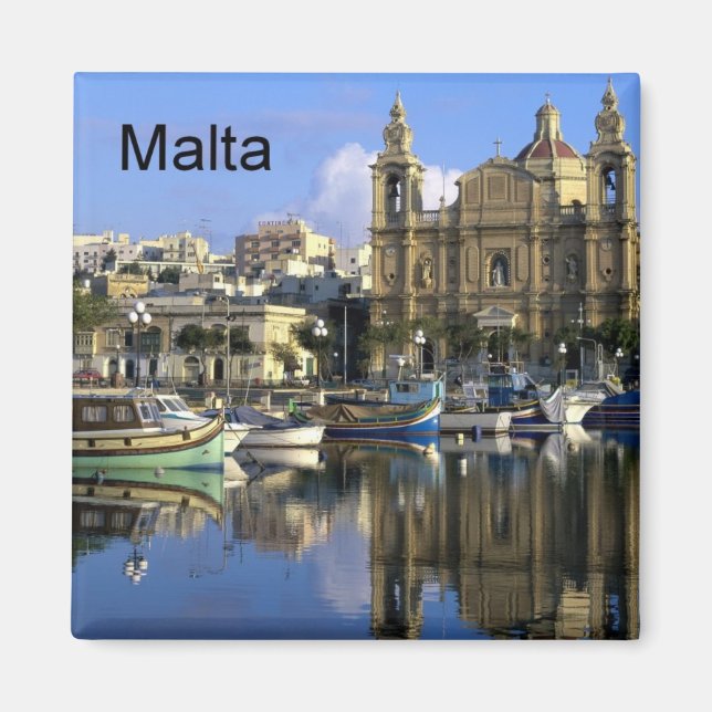 Malta Vallete Harbour (St.K) Magnet (Front)
