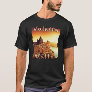 Malta Valletta Red Colors Downtown Old Town Grunge T-Shirt