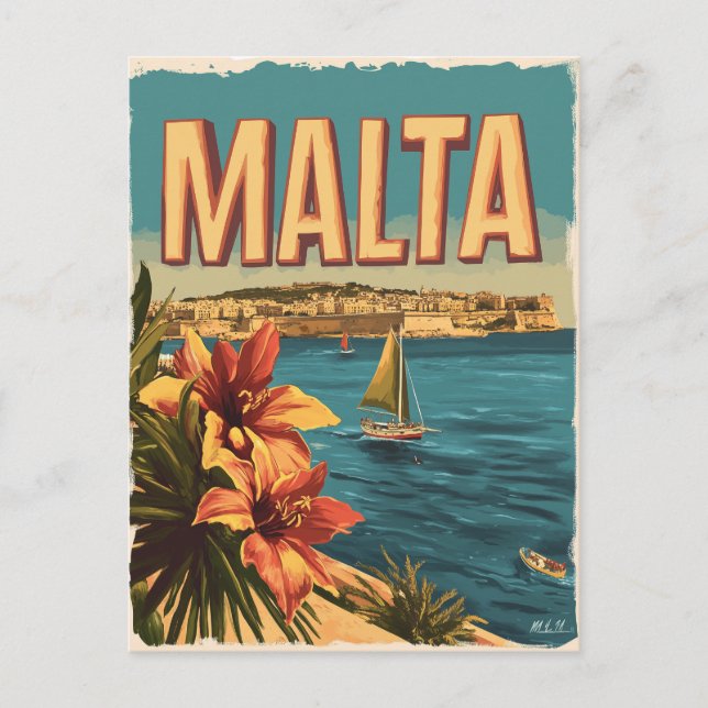 Malta Vintage Postcard (Front)
