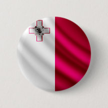 Malta waving flag pinback button