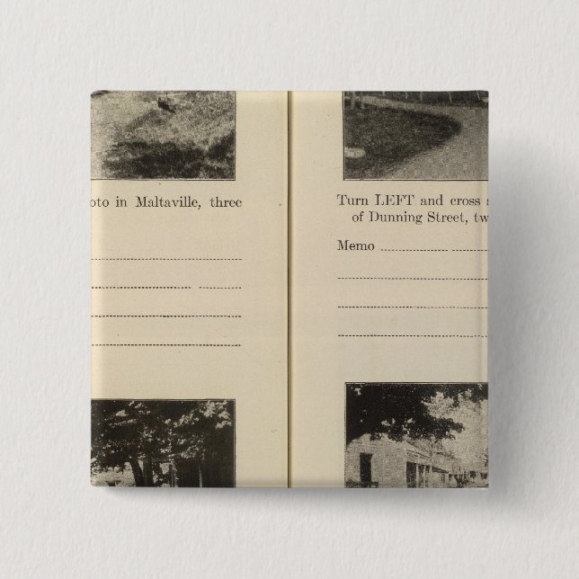 Maltaville Dunning St 2 Inch Square Button (Front)