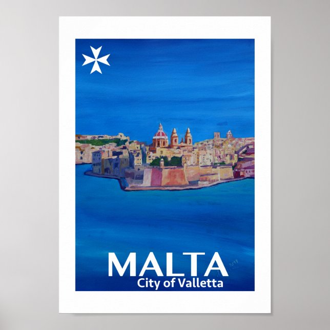 Malte Ville de La Valette Poster Retro (Devant)