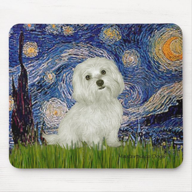 Maltese 11 - Starry Night Mouse Pad (Front)