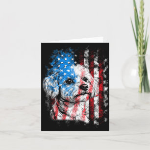 Maltese 4th of July Dog Lover Men Women American Card