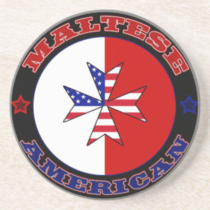 Maltese American Cross Ensign Coaster