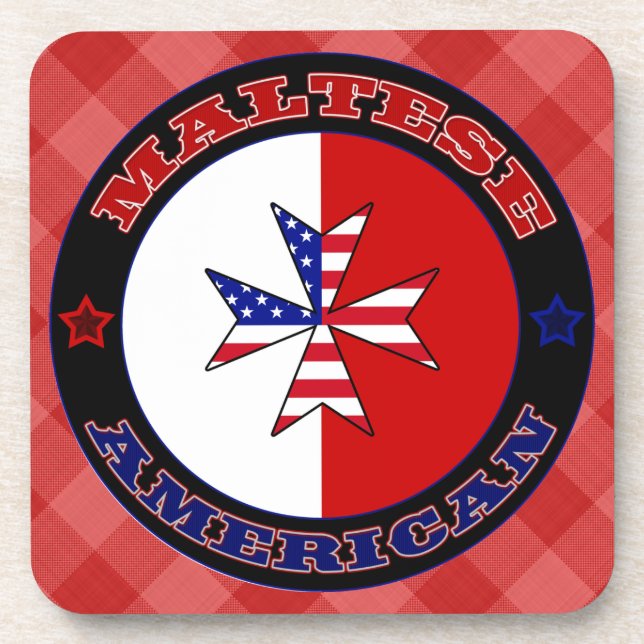 Maltese American Cross Ensign Coaster Set (Front)