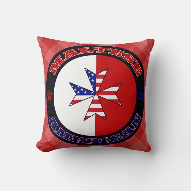 Maltese American Cross Ensign Cushion (Front)