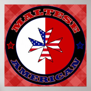 Maltese American Cross Ensign Print