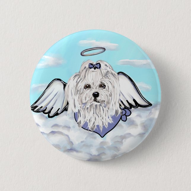 Maltese Angel 2 Inch Round Button (Front)
