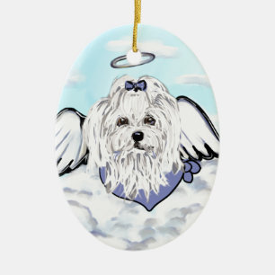 Maltese Angel Ceramic Ornament