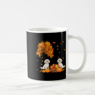 Maltese Autumn Leaf Fall Dog Lover Halloween Thank Coffee Mug
