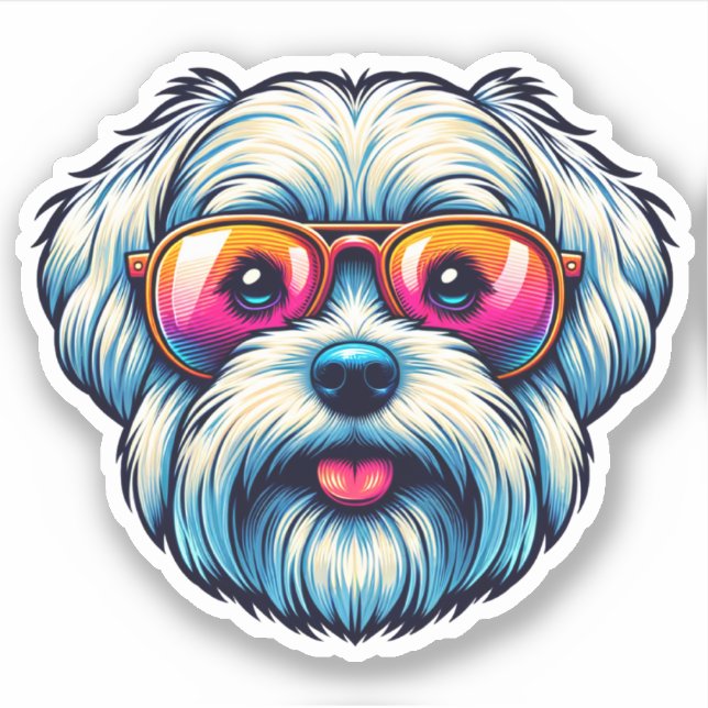 Maltese Bow Tie Vinyl Sticker (Front)