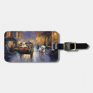Maltese Christmas Festive Season Luggage Tag