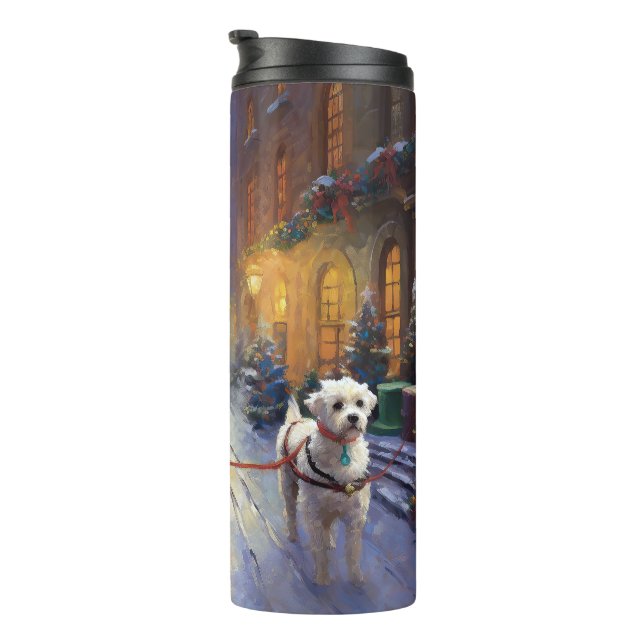 Maltese Christmas Festive Season Thermal Tumbler (Rotated Right)