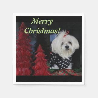 Maltese Christmas Napkin