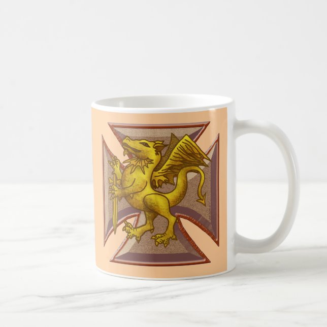 Maltese Cross Dragon Coffee Mug (Right)
