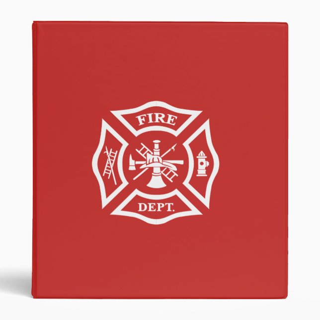 MALTESE CROSS, FIRE, FIRE DEPT, FIREFIGHTER BINDER (Front)