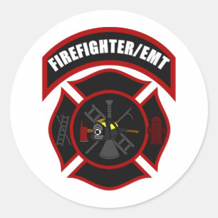 Maltese Cross - Firefighter/EMT Classic Round Sticker