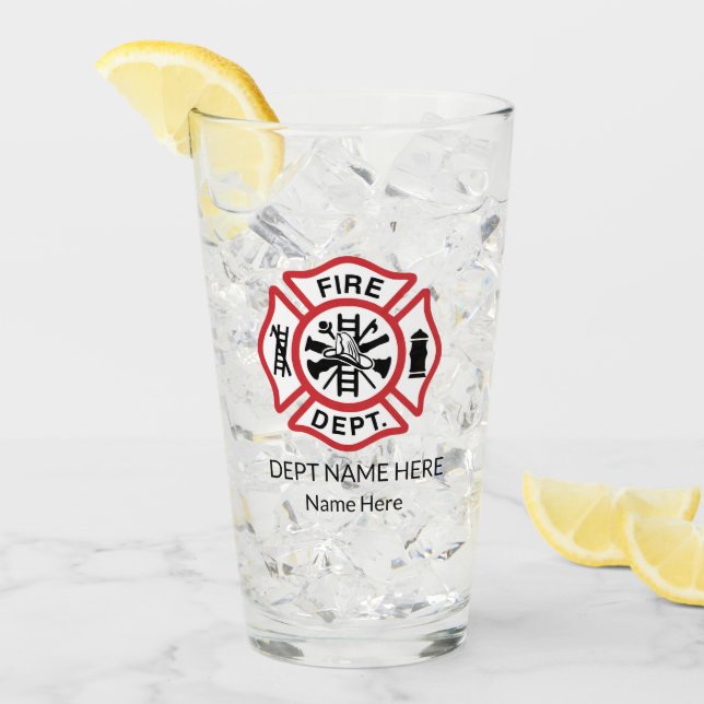 "Maltese Cross Firefighter Glass (Front Ice)