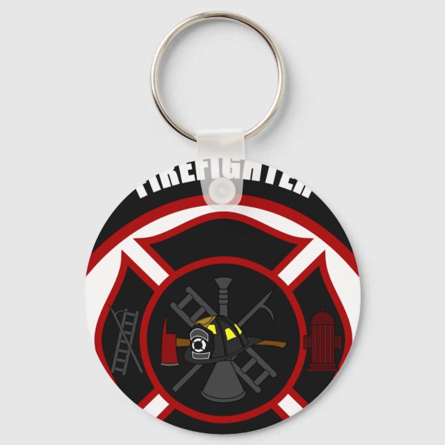 Maltese Cross - Firefighter Keychain (Front)