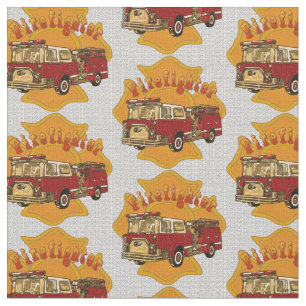 Maltese Cross Firetruck Firefighter Fabric