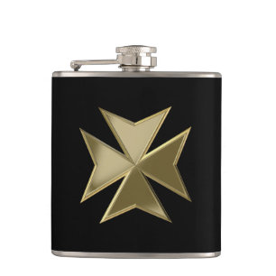 Maltese cross hip flask