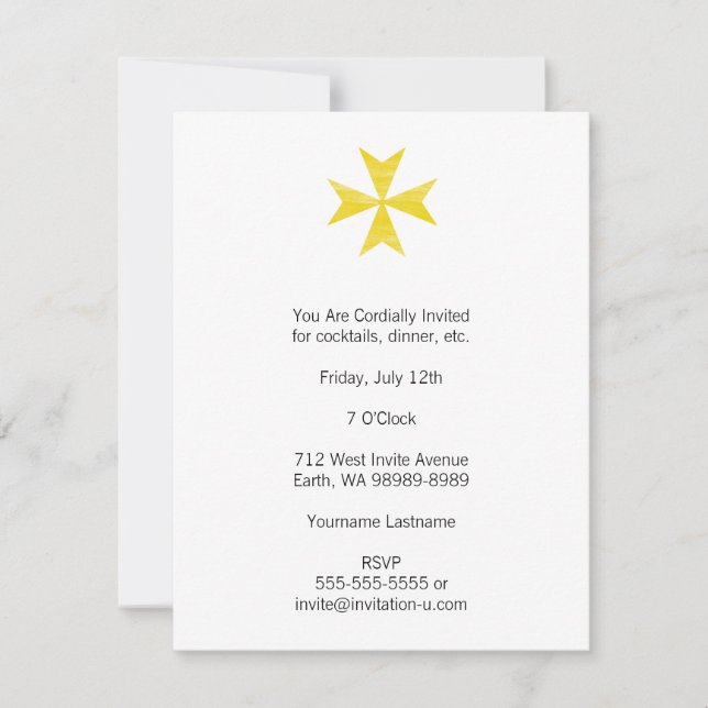 Maltese Cross Invitation (Front)