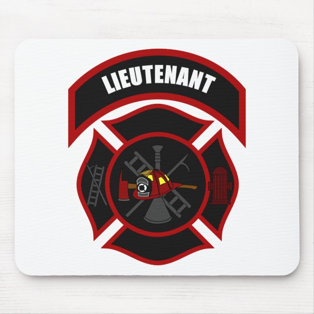 Maltese Cross - Lieutenant (Red Helmet) Mouse Pad (Front)