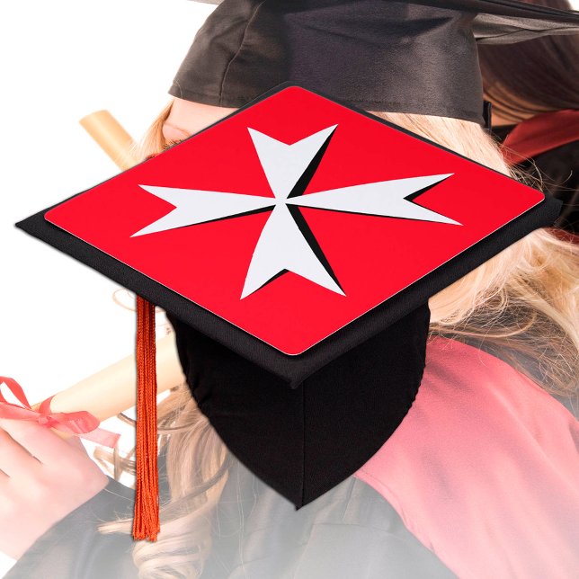 Maltese Cross & Malta Flag - Students /University Graduation Cap Topper (Creator Uploaded)