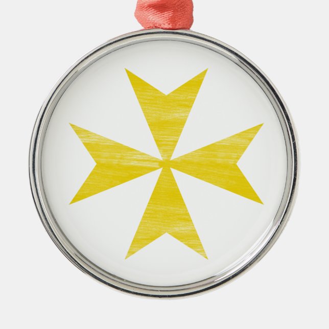 Maltese Cross Metal Ornament (Front)