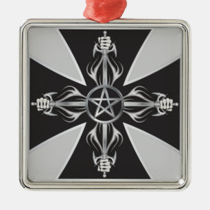 Maltese Cross Metal Ornament